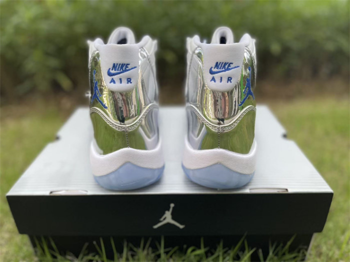 Authentic Air Jordan 11 White Silver