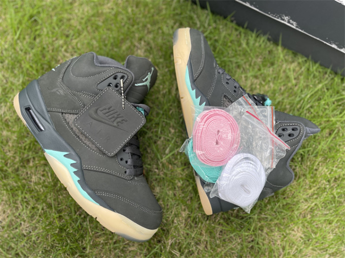 Authentic Air Jordan 5 Retro SoleFly Black Aurora Green