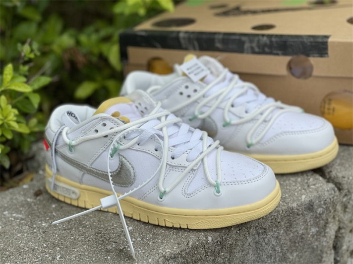 Authentic Off-White x Nike Dunk Low White