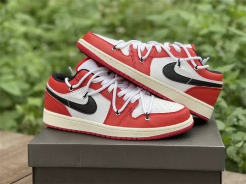 Authentic Air Jordan 1 Low Red White