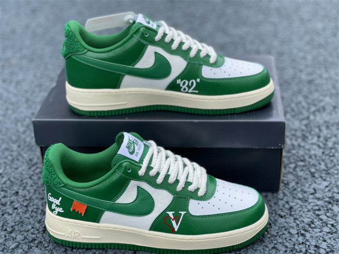 Authentic LV X Nike Air Force 1 White Green