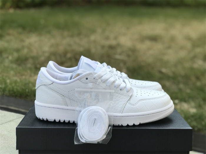 Authentic Air Jordan 1 Low Golf “White Croc”