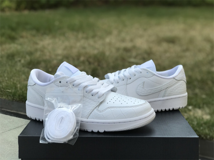 Authentic Air Jordan 1 Low Golf “White Croc”