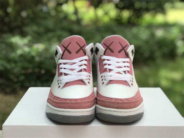 Authentic KAWS x Air Jordan 3 White Pink GS