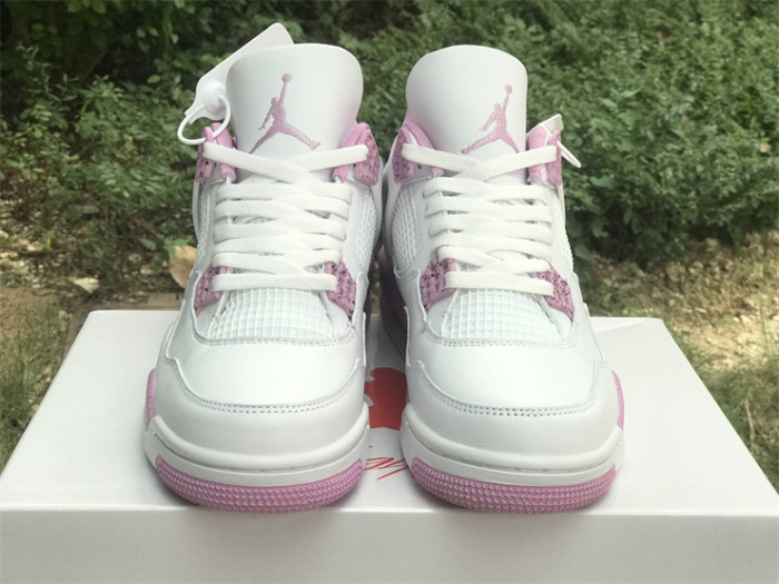 Authentic Air Jordan 4 White Pink