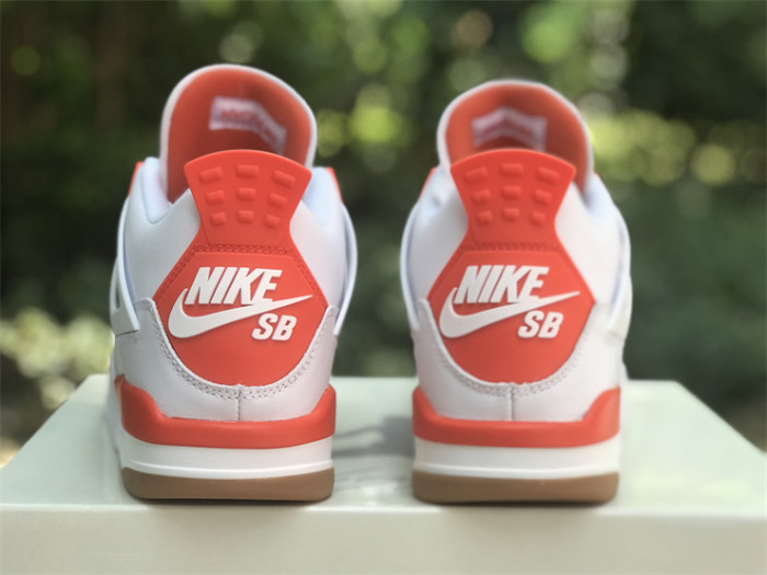 Authentic Nike SB x Air Jordan 4 White Orange