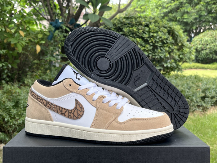 Authentic Air Jordan 1 Low SE “Brown Elephant”Women Size