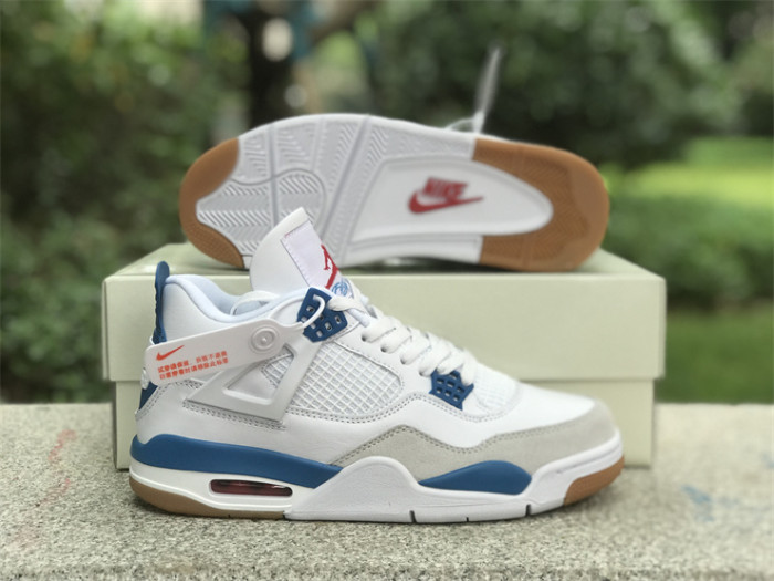 Authentic Nike SB x Air Jordan 4 White Blue