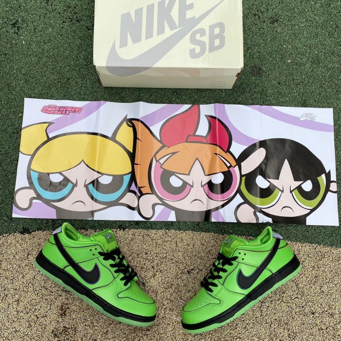 Authentic The Powerpuff Girls × Nike SB Dunk Low Pro QS Buttercup