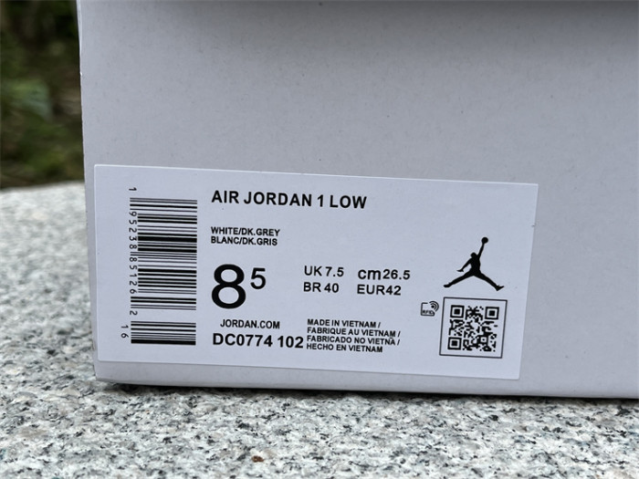 Authentic Air Jordan 1 Low Dark Grey