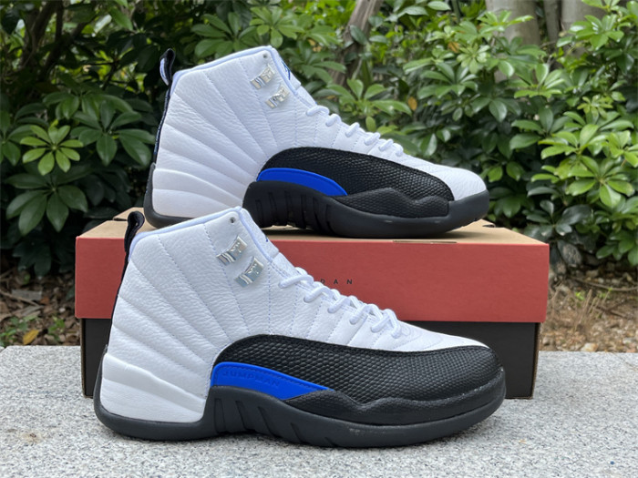 Authentic Air Jordan 12 Black White Blue