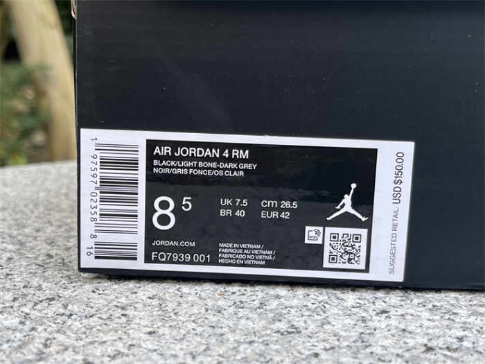 Authentic Air Jordan 4 RM “Iron Grey”