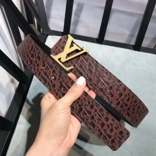 Super Perfect Quality LV Belts(100% Genuine Leather Steel Buckle)-3886