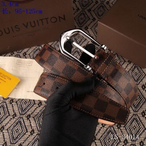 Super Perfect Quality LV Belts(100% Genuine Leather Steel Buckle)-3538