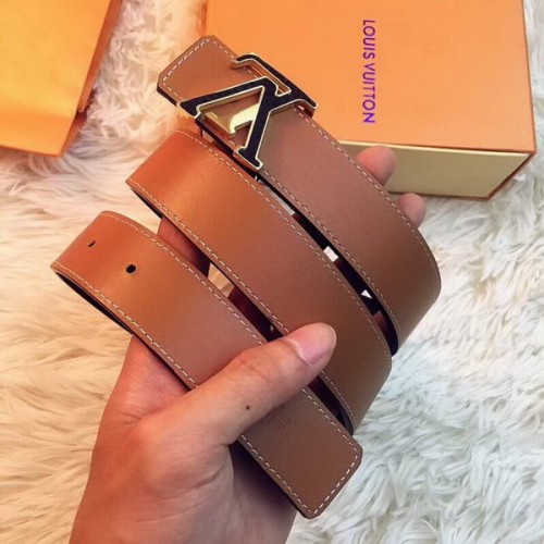 Super Perfect Quality LV Belts(100% Genuine Leather Steel Buckle)-3451