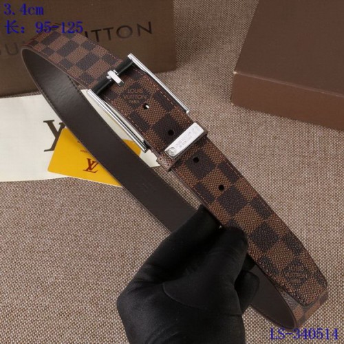 Super Perfect Quality LV Belts(100% Genuine Leather Steel Buckle)-3535