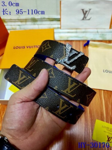 Super Perfect Quality LV Belts(100% Genuine Leather Steel Buckle)-3185