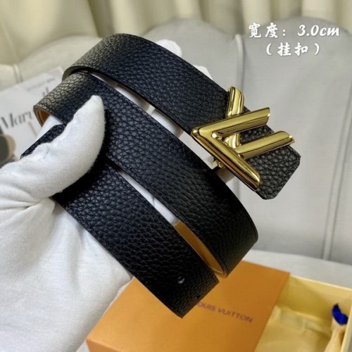 Super Perfect Quality LV Belts(100% Genuine Leather Steel Buckle)-3365