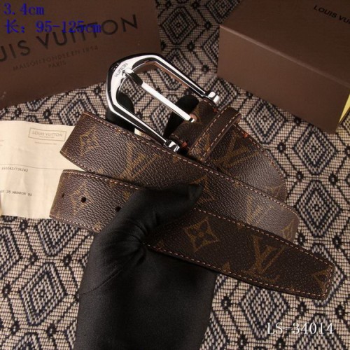 Super Perfect Quality LV Belts(100% Genuine Leather Steel Buckle)-3540
