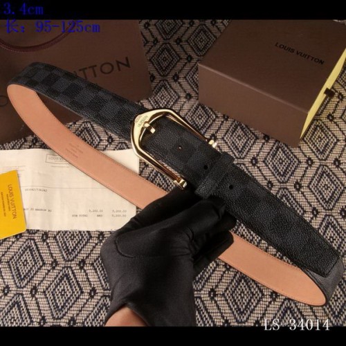 Super Perfect Quality LV Belts(100% Genuine Leather Steel Buckle)-3542