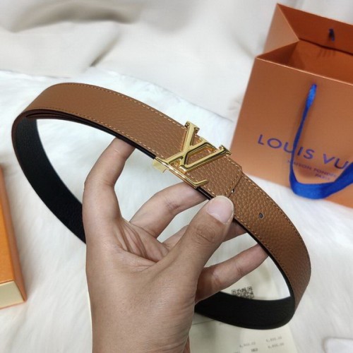 Super Perfect Quality LV Belts(100% Genuine Leather Steel Buckle)-3276