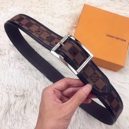 Super Perfect Quality LV Belts(100% Genuine Leather Steel Buckle)-4104