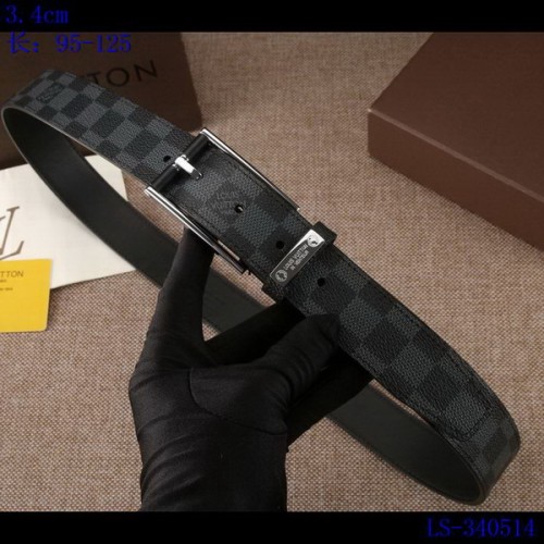 Super Perfect Quality LV Belts(100% Genuine Leather Steel Buckle)-3537