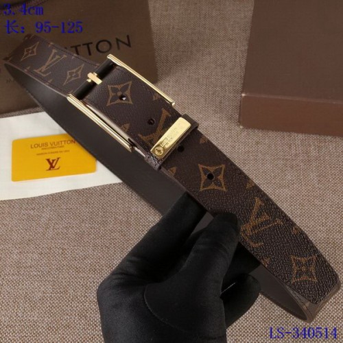 Super Perfect Quality LV Belts(100% Genuine Leather Steel Buckle)-3533