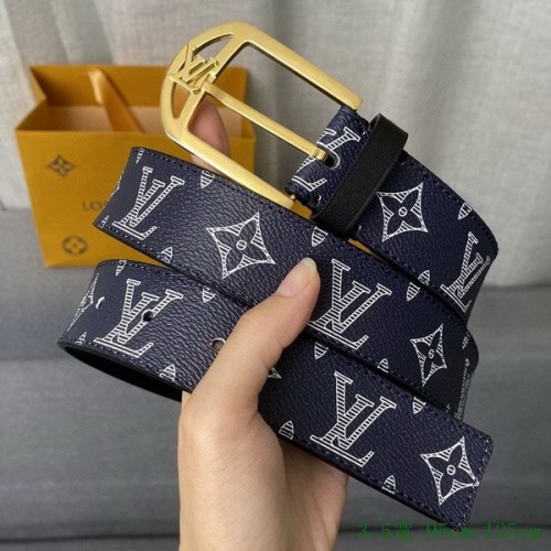 Super Perfect Quality LV Belts(100% Genuine Leather Steel Buckle)-3585