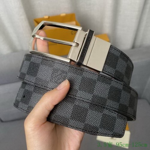 Super Perfect Quality LV Belts(100% Genuine Leather Steel Buckle)-3587