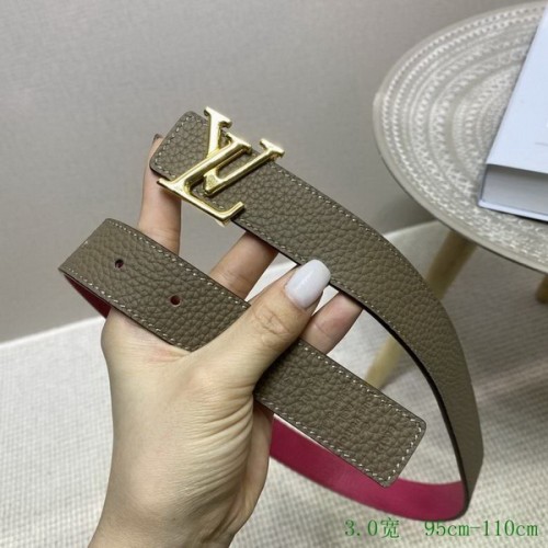 Super Perfect Quality LV Belts(100% Genuine Leather Steel Buckle)-3395