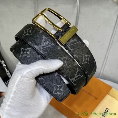 Super Perfect Quality LV Belts(100% Genuine Leather Steel Buckle)-3603