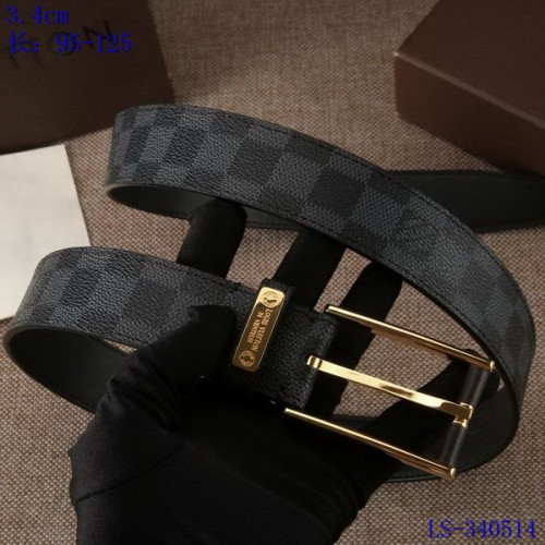 Super Perfect Quality LV Belts(100% Genuine Leather Steel Buckle)-3536
