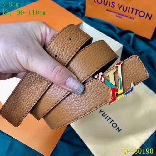 Super Perfect Quality LV Belts(100% Genuine Leather Steel Buckle)-3175