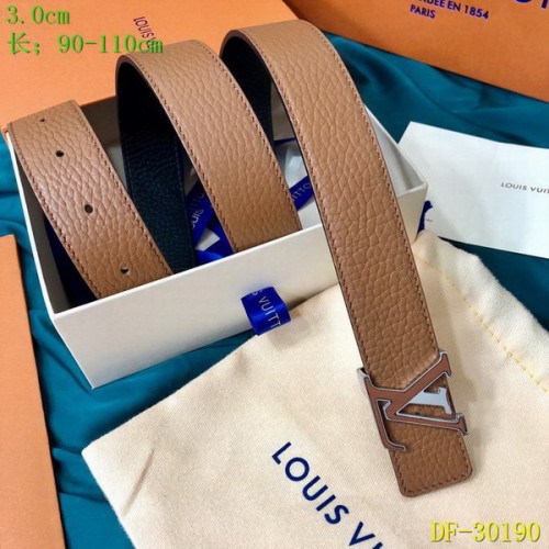 Super Perfect Quality LV Belts(100% Genuine Leather Steel Buckle)-3159