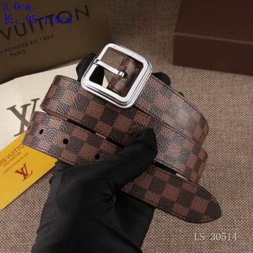 Super Perfect Quality LV Belts(100% Genuine Leather Steel Buckle)-3156