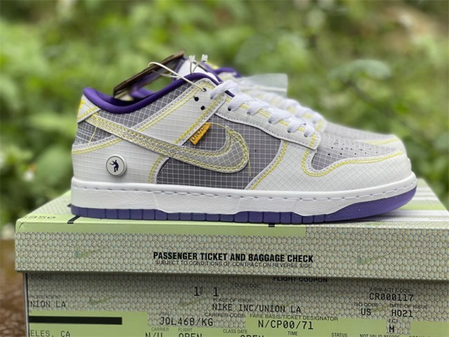 Authentic Union x Nike Dunk Low Purple Yellow