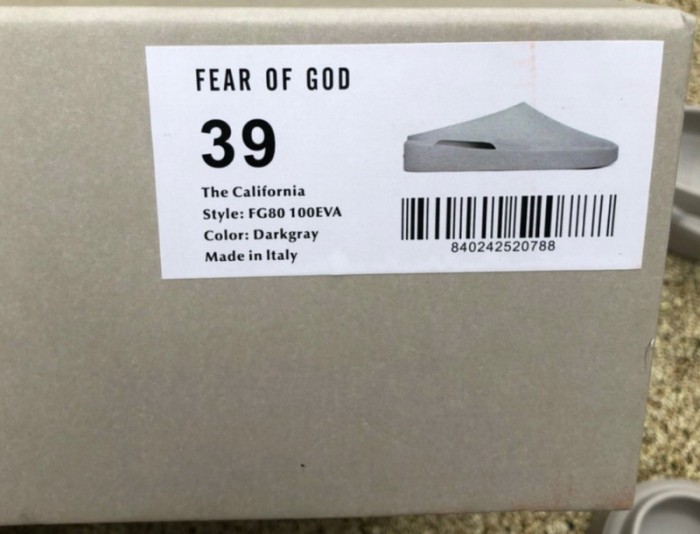 Fear of God 7th The California Sandals Dark Grey