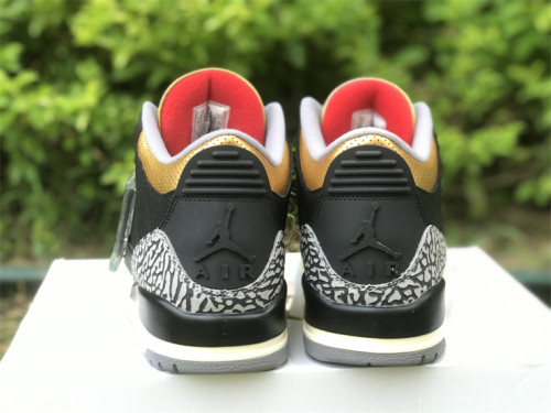 Authentic Air Jordan 3 Black Gold” Women Shoes