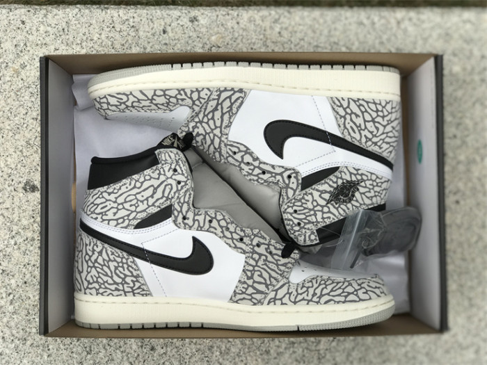 Authentic Air Jordan 1 High OG “White Cement”