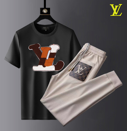LV short sleeve men suit-254(M-XXXL)