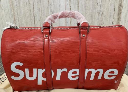 Supreme x LV Travel Bag Red