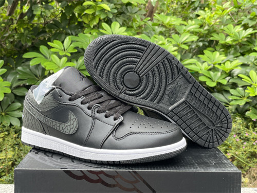 Authentic Air Jordan 1 Low “Black Elephant” GS