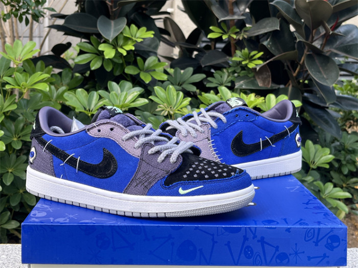 Authentic Zion Williamson x Air Jordan 1 Low OG “Voodoo”Blue