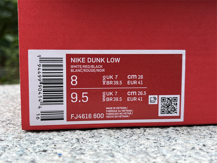 Authentic Nike Dunk Low Dark Team Red