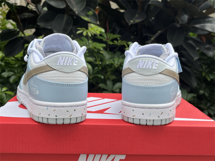 Authentic Nike Dunk Pure Platinum” Custom Blue White Bear