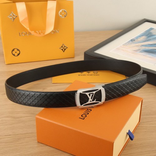Super Perfect Quality LV Belts(100% Genuine Leather Steel Buckle)-4544