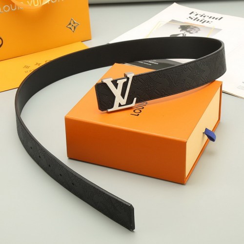 Super Perfect Quality LV Belts(100% Genuine Leather Steel Buckle)-4513
