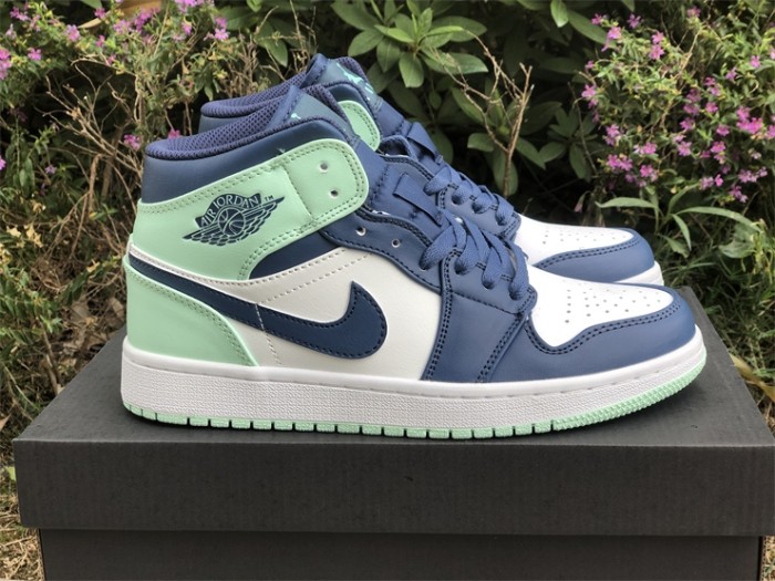 Authentic Air Jordan 1 Mid “Blue Mint”