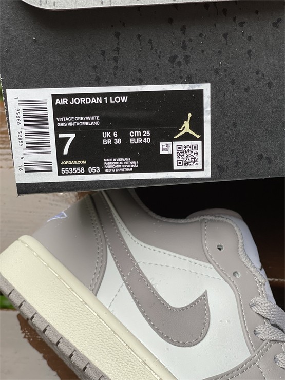 Authentic Air Jordan 1 Low Vintage Grey